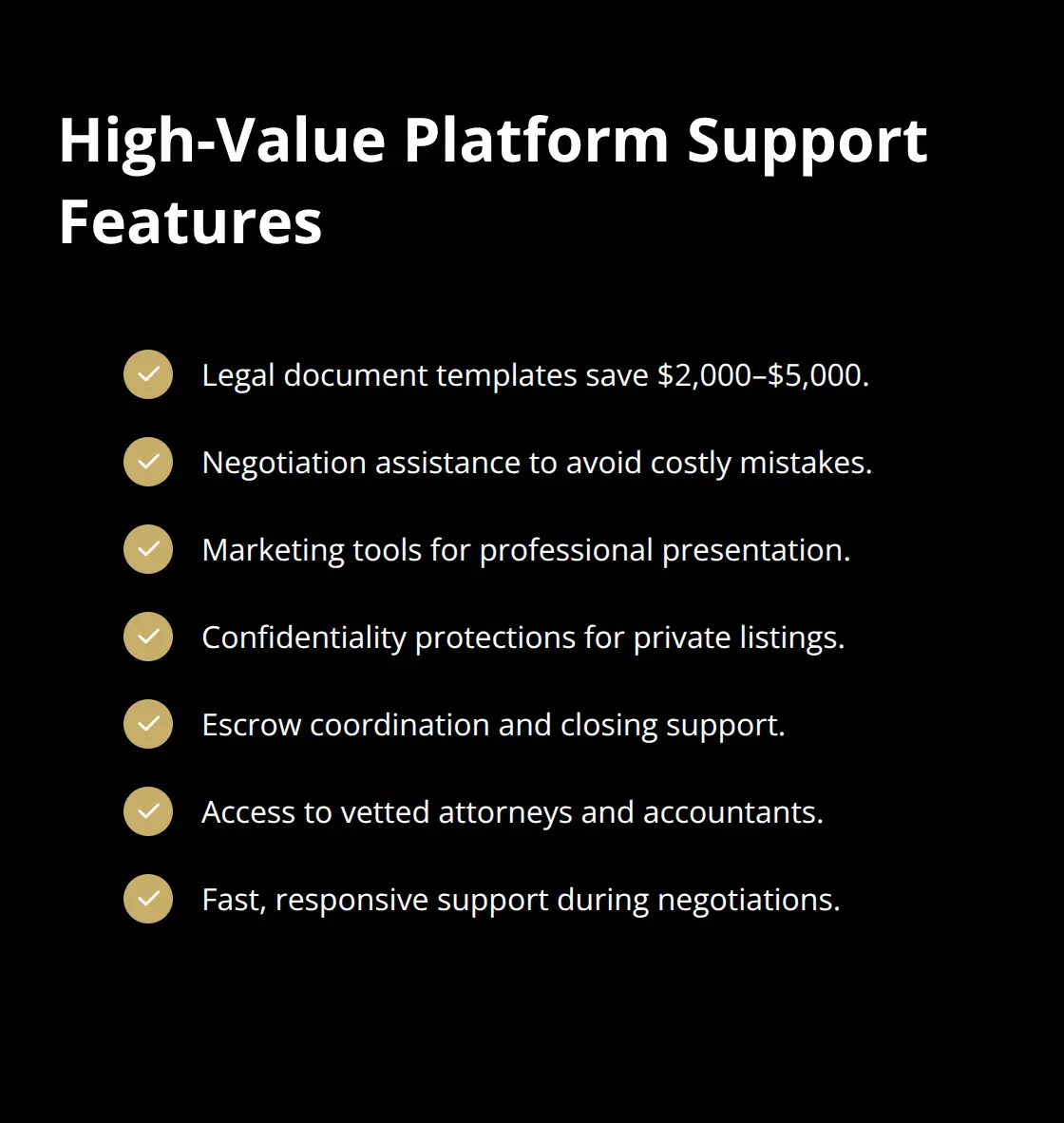 Checklist of support services that speed deals and cut costs - affordable platform options