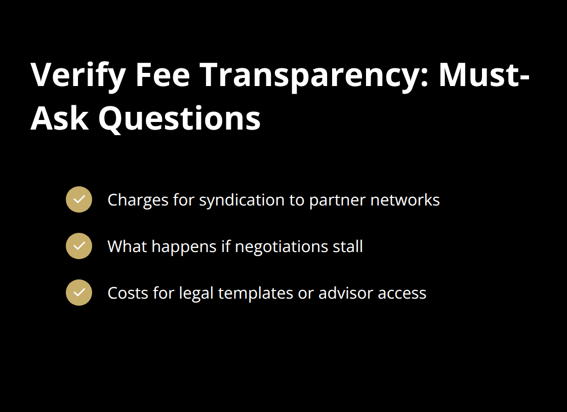 Checklist of key fee questions to verify before committing to a platform - best business sale platform