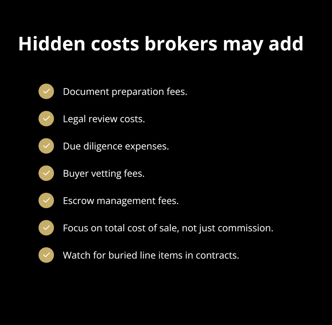 Checklist of common hidden fees in business broker agreements - broker interview