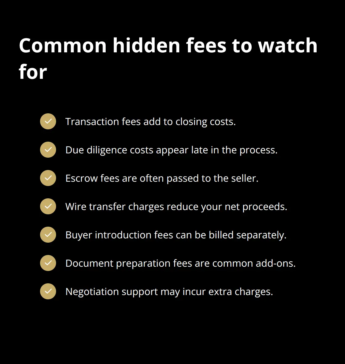 Checklist of hidden broker fees sellers often pay - Budget broker options