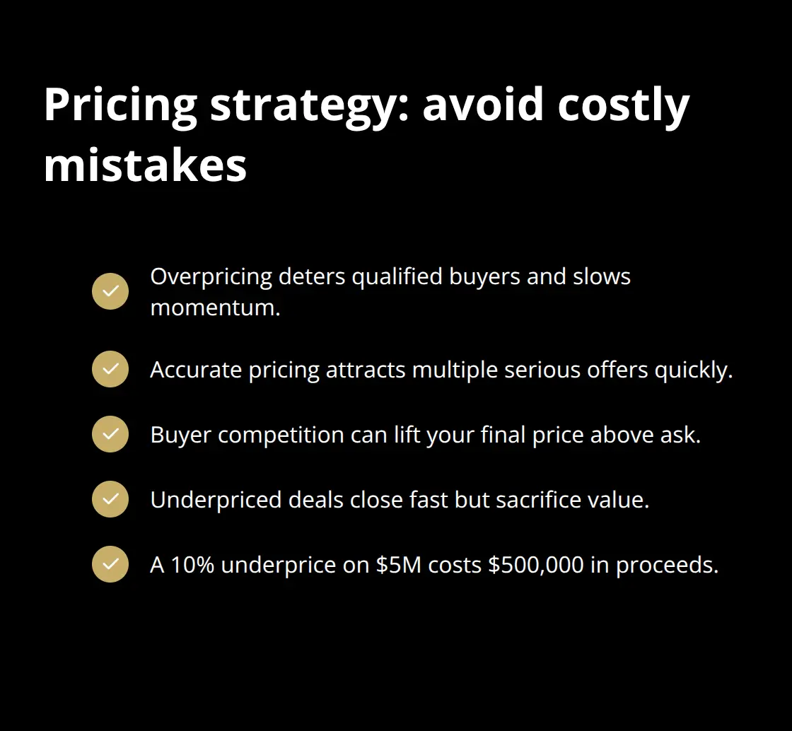 Checklist of pricing pitfalls and outcomes when selling a business - business valuation basics