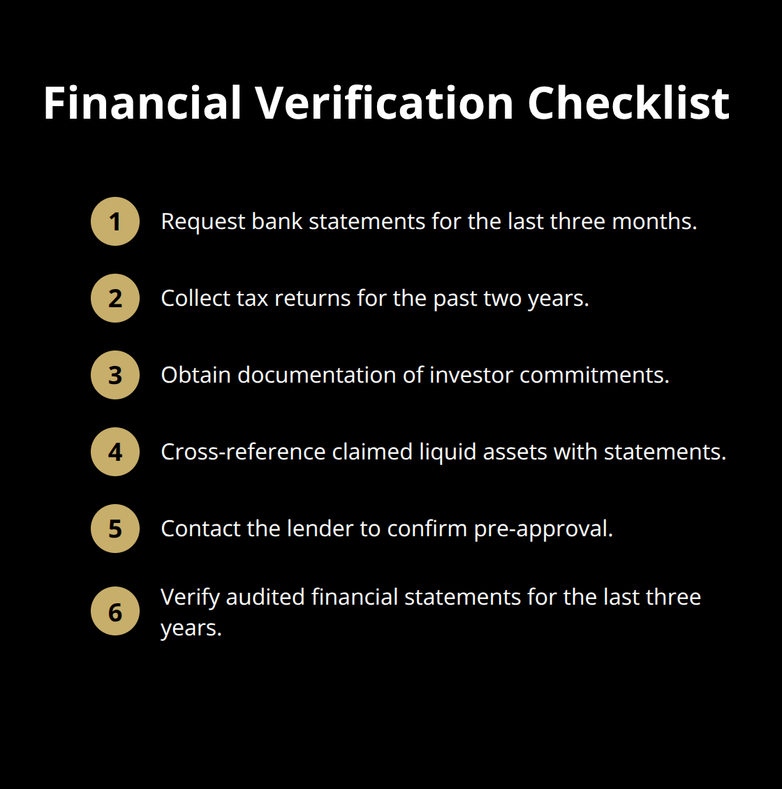 Step-by-step documents and verifications to request from buyers - buyer qualification criteria