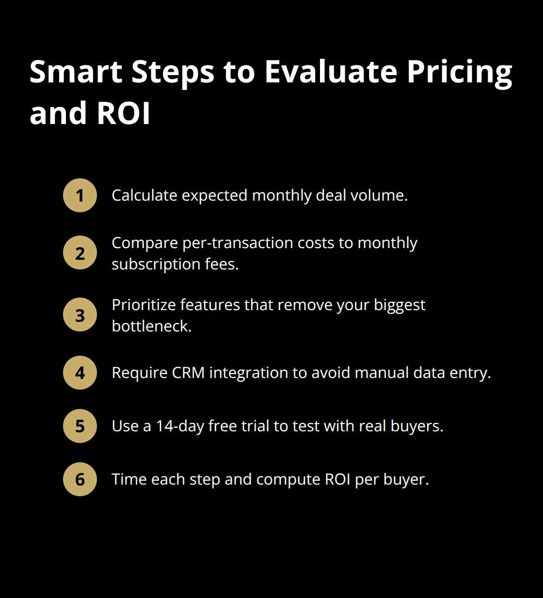 Compact checklist of steps to pick the right platform pricing and prove ROI.