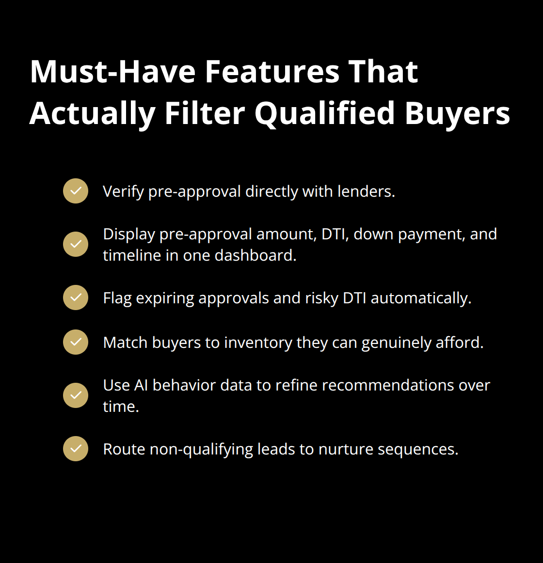 Checklist of essential platform capabilities for verifying and filtering serious buyers. - buyer qualification platform