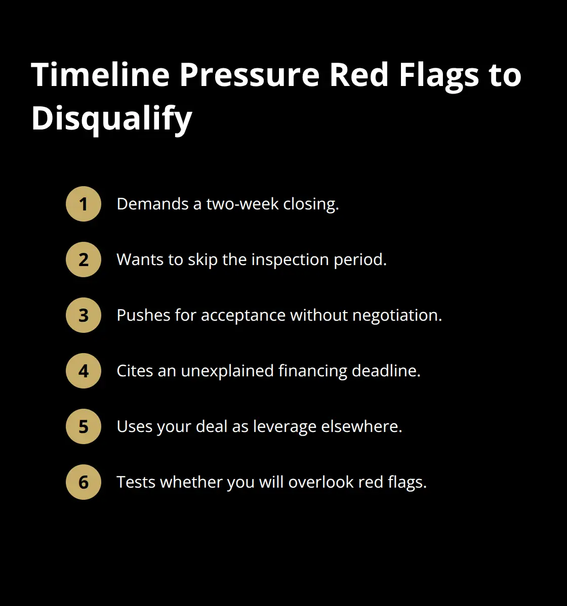Compact list of timeline pressure warning signs