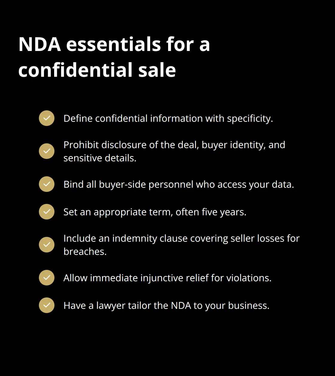 Key non-disclosure agreement clauses sellers should include - Confidential business sale