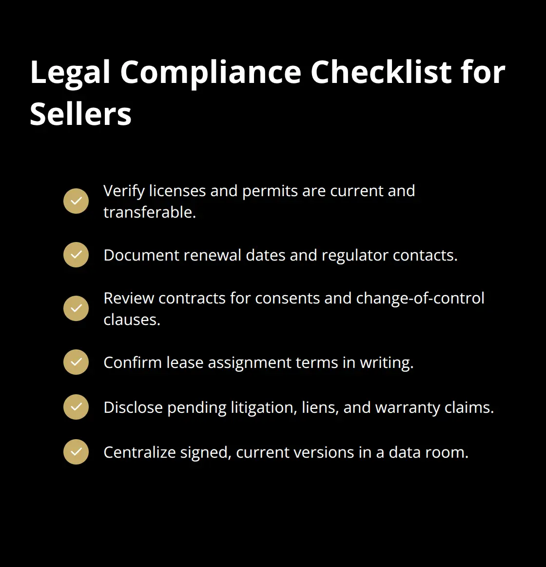 Checklist of legal tasks to reduce deal risk - due diligence checklist