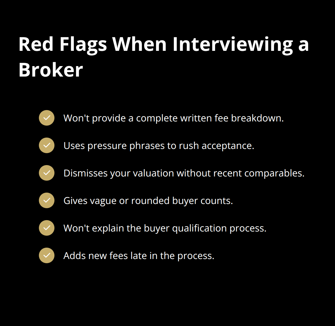 Checklist of common broker red flags to help sellers avoid bad fits - ethical broker standards