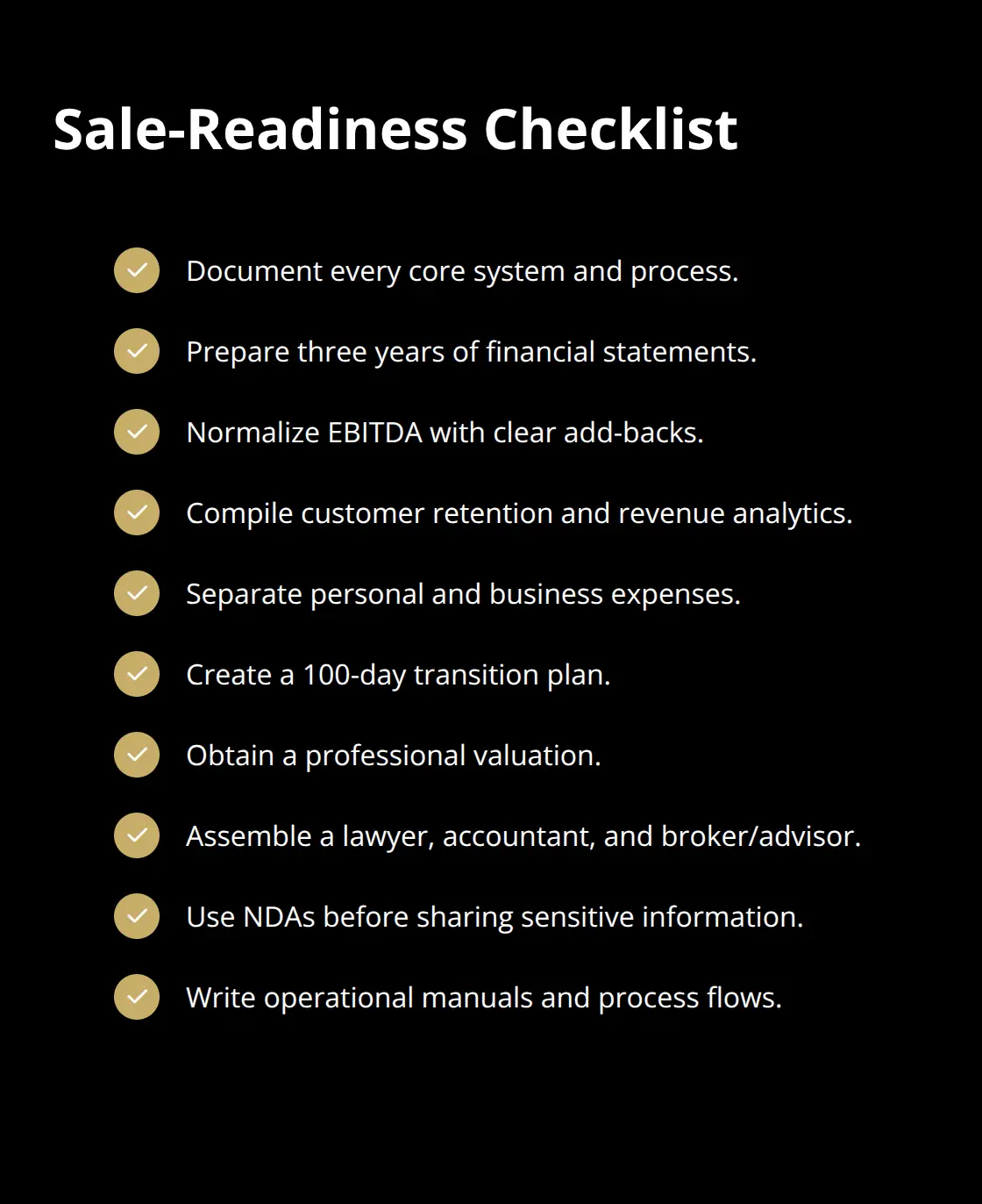 Essential steps to prepare your business and yourself for a successful sale