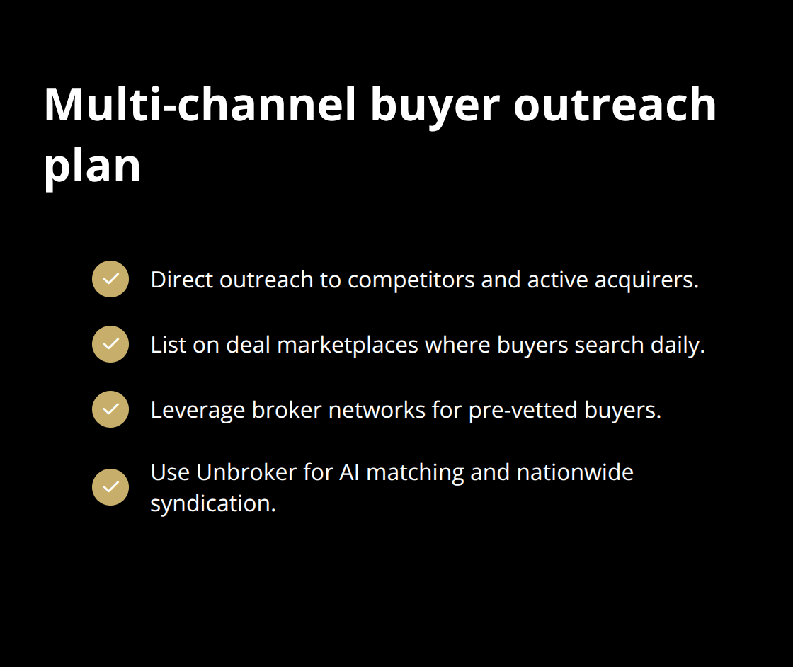 Checklist of channels to reach qualified business buyers across the U.S.