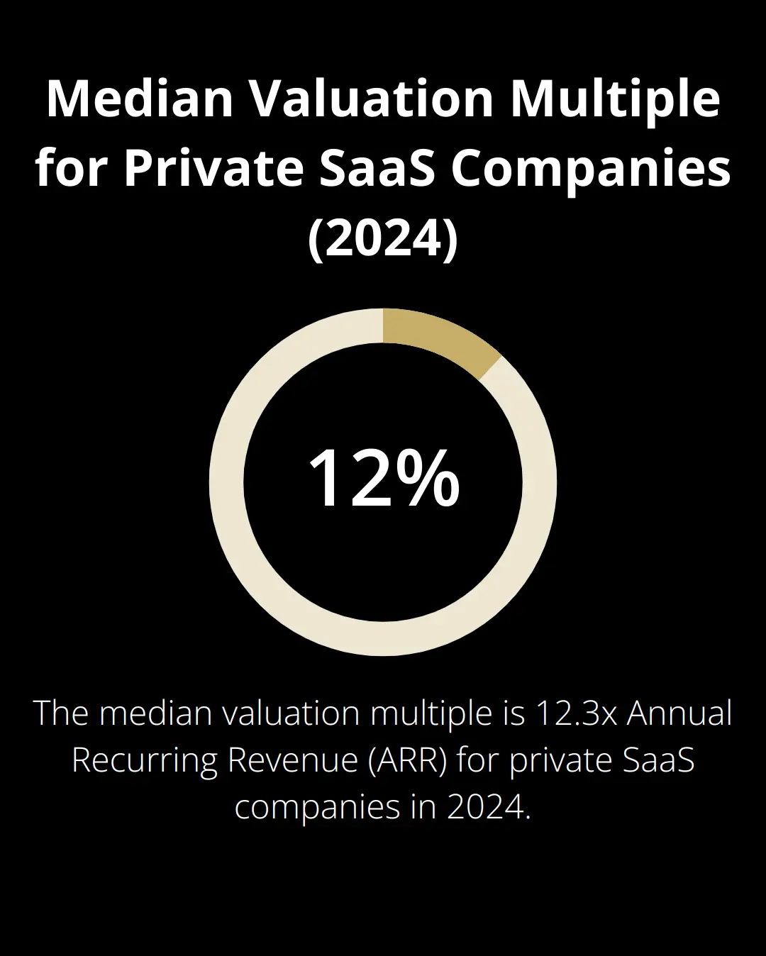 Chart showing the median valuation multiple for private SaaS companies as 12.3x Annual Recurring Revenue (ARR) in 2024 - exit strategy for niche software companies