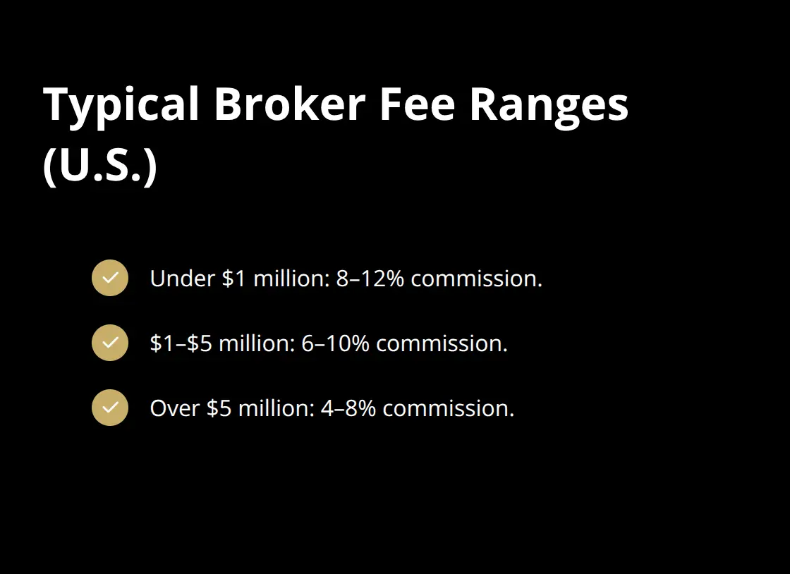 Common business broker commission tiers by deal size
