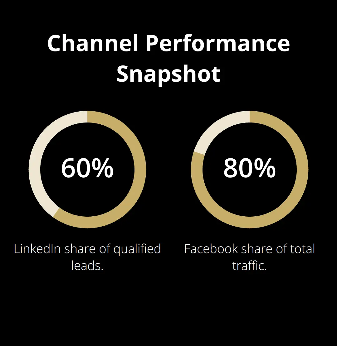 Comparison of lead quality and traffic share by channel - marketing tools for sellers