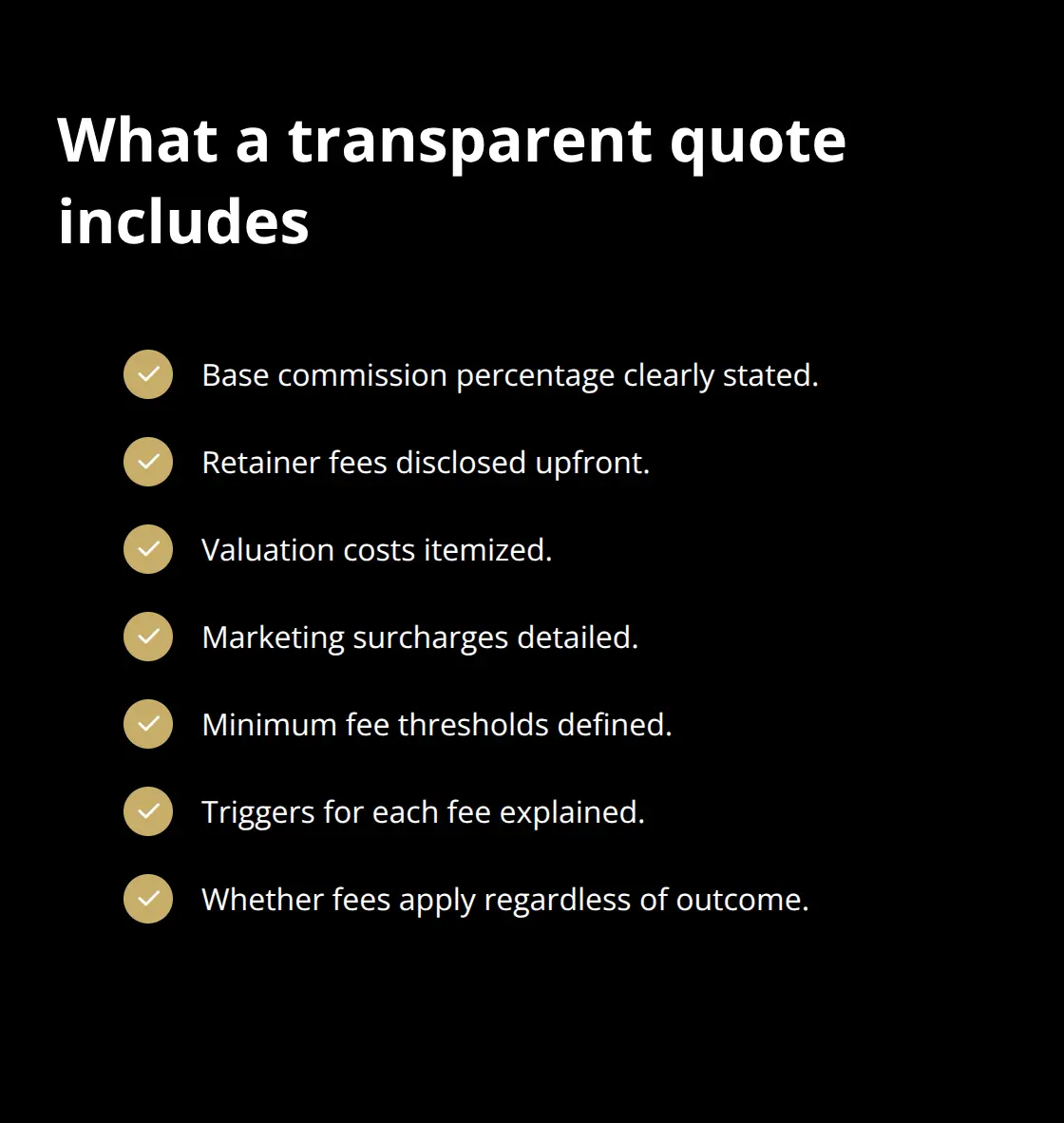 Checklist of fee and disclosure items a transparent U.S. broker should provide before you sign.