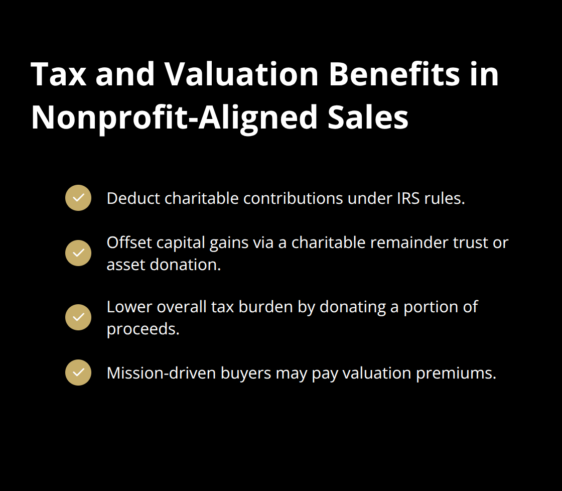 Key tax deductions and valuation benefits for nonprofit-aligned business sales - nonprofit aligned sales