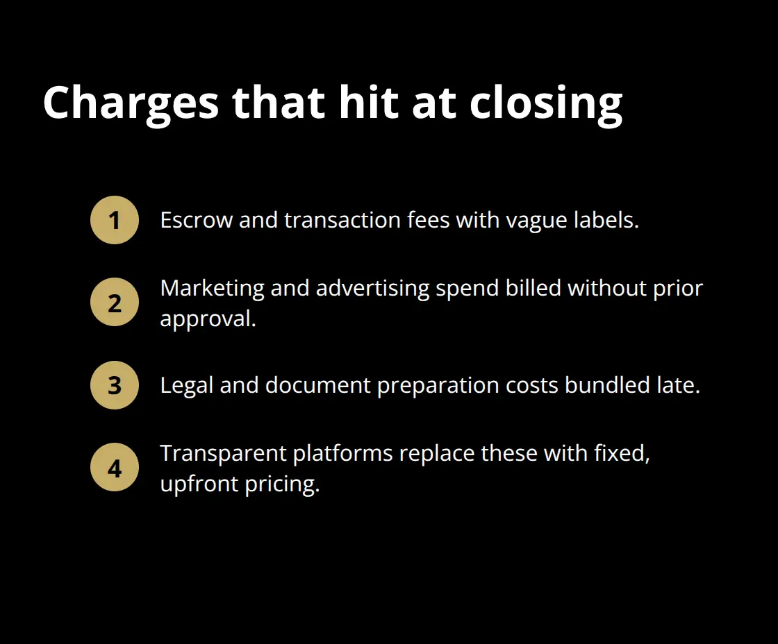 Compact list of cost categories commonly billed at closing in U.S. business sales - platform costs