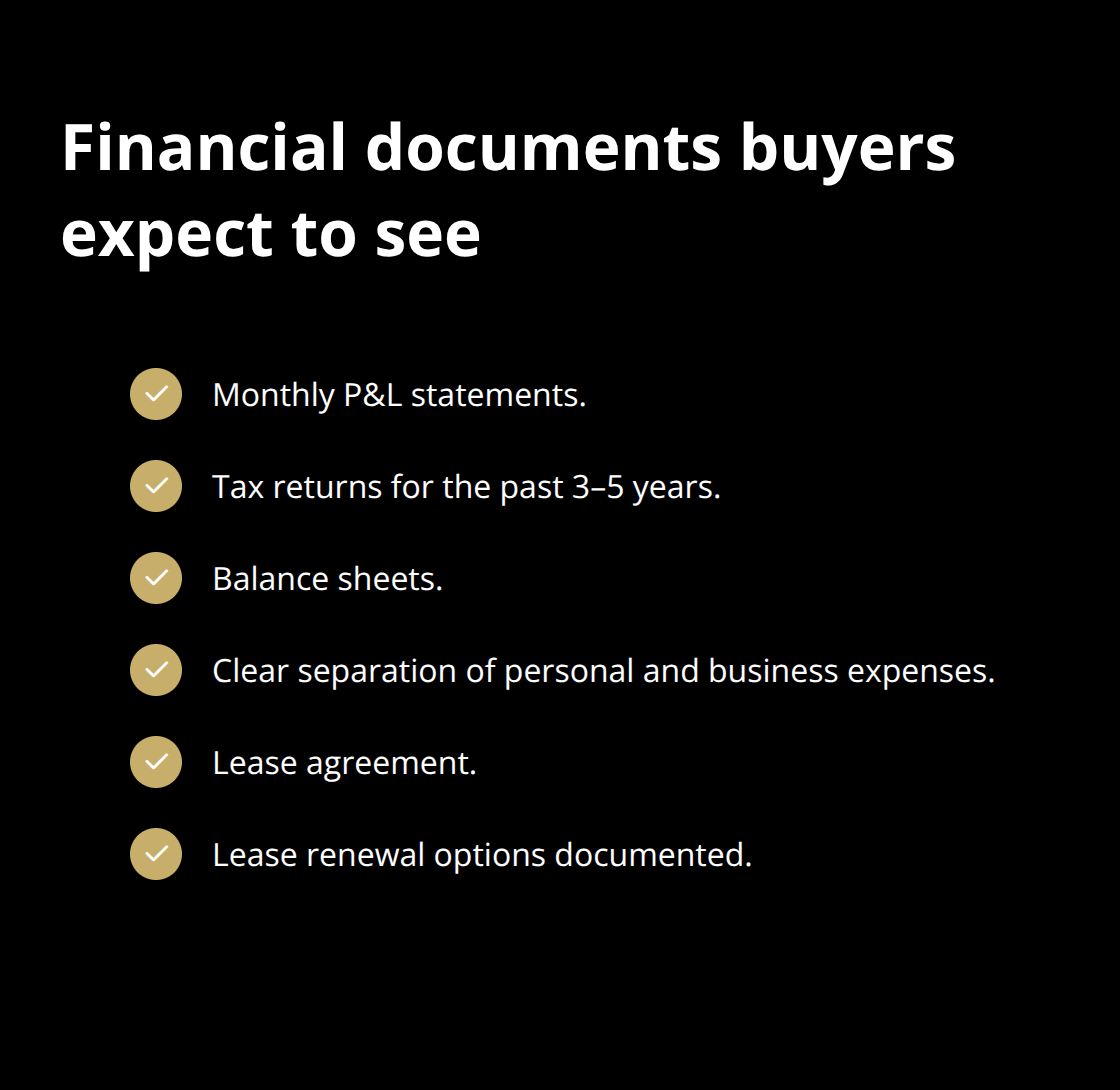 Checklist of financial documents and lease terms restaurant buyers expect during due diligence in the U.S. - restaurant business for sale