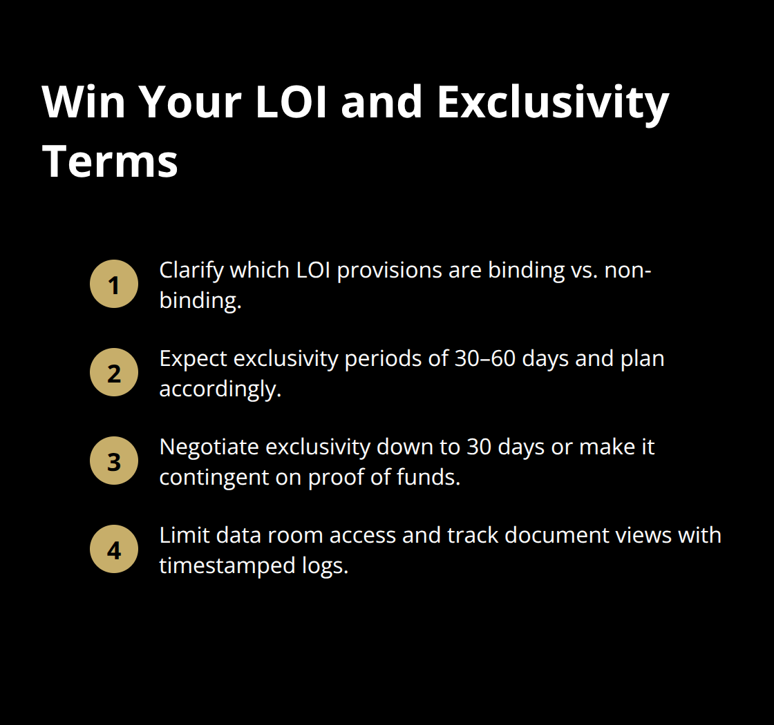 Key LOI and exclusivity actions sellers should take