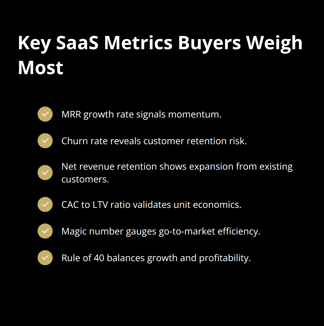 Six critical SaaS metrics buyers use to value U.S. SaaS businesses - SaaS business sale