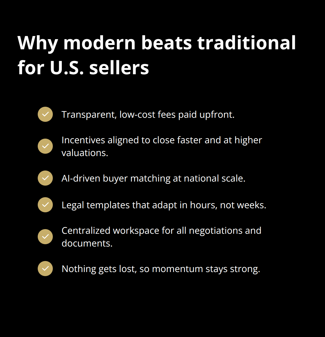 Benefits that speed up and protect value in a business sale - sale acceleration
