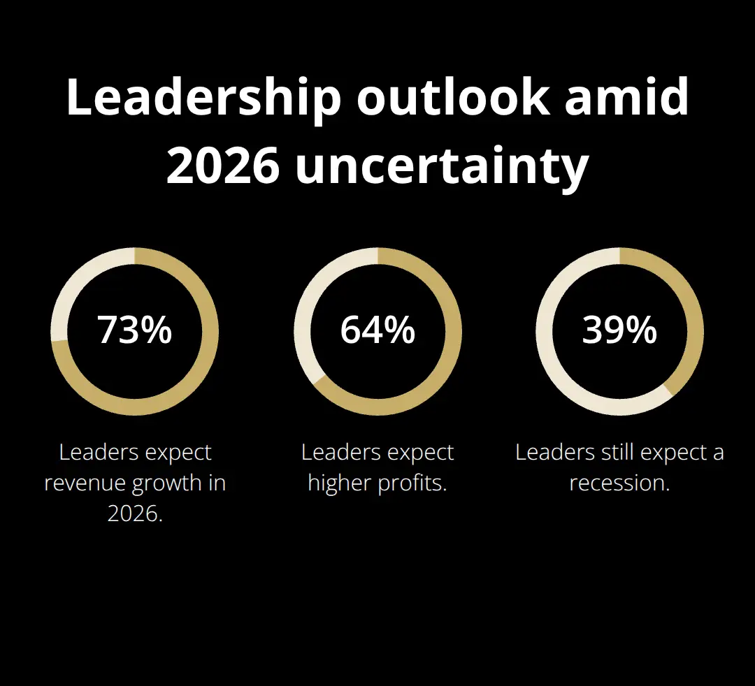 J.P. Morgan Leaders Outlook percentages on growth, profits, and recession risk - sale depression