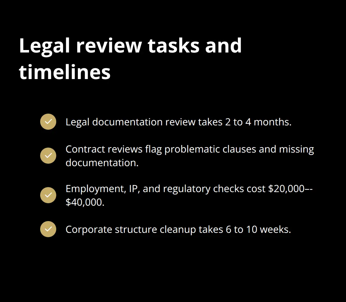 Key legal review steps, costs, and durations that impact your sale timeline