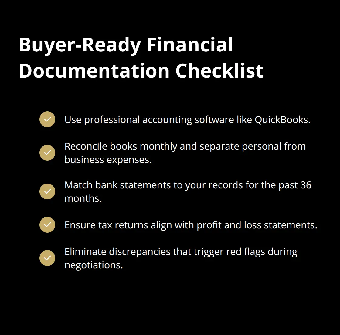 Key financial documentation standards buyers expect