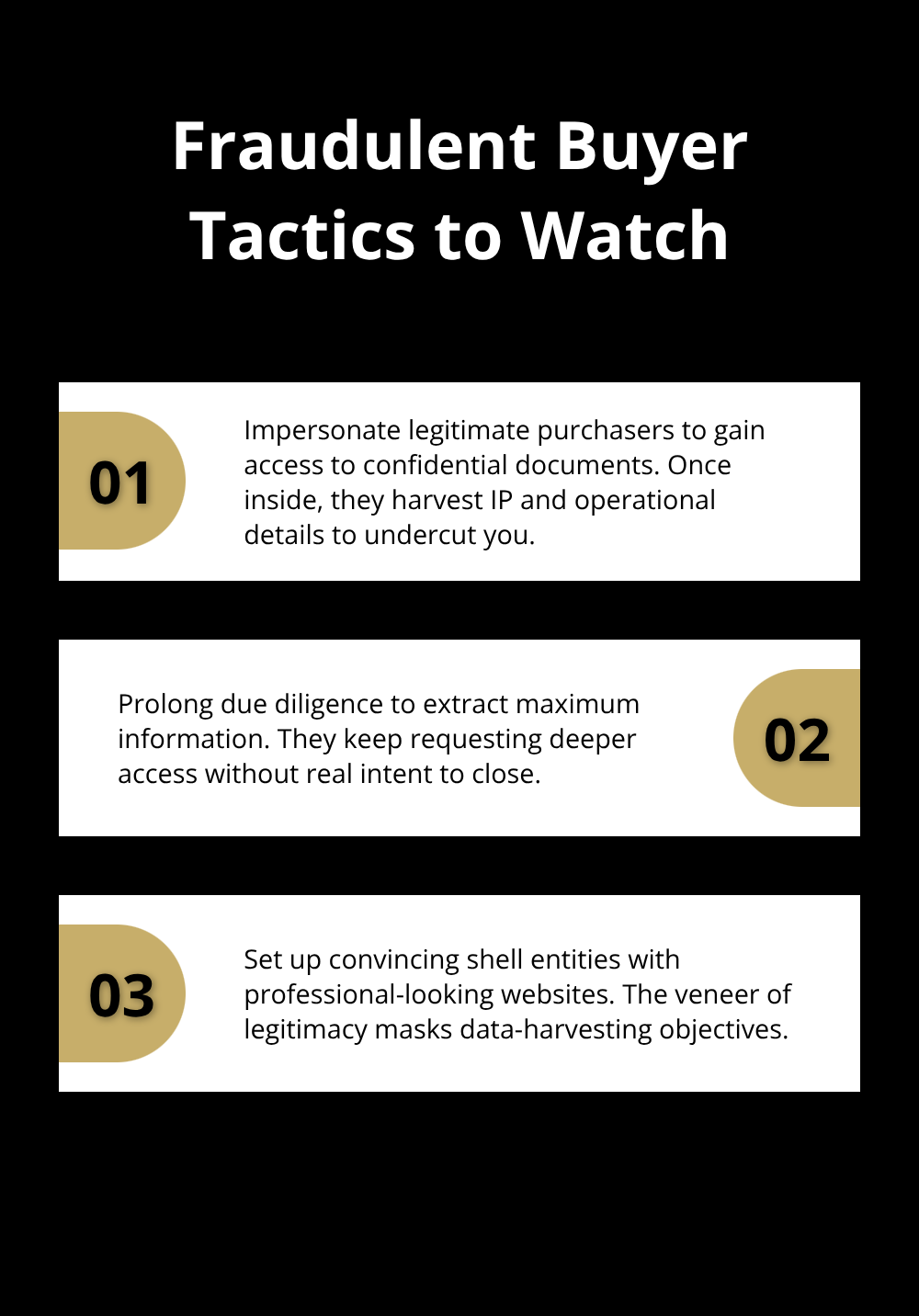 Three common fraud tactics used by fake buyers during business sales - secure online sale process