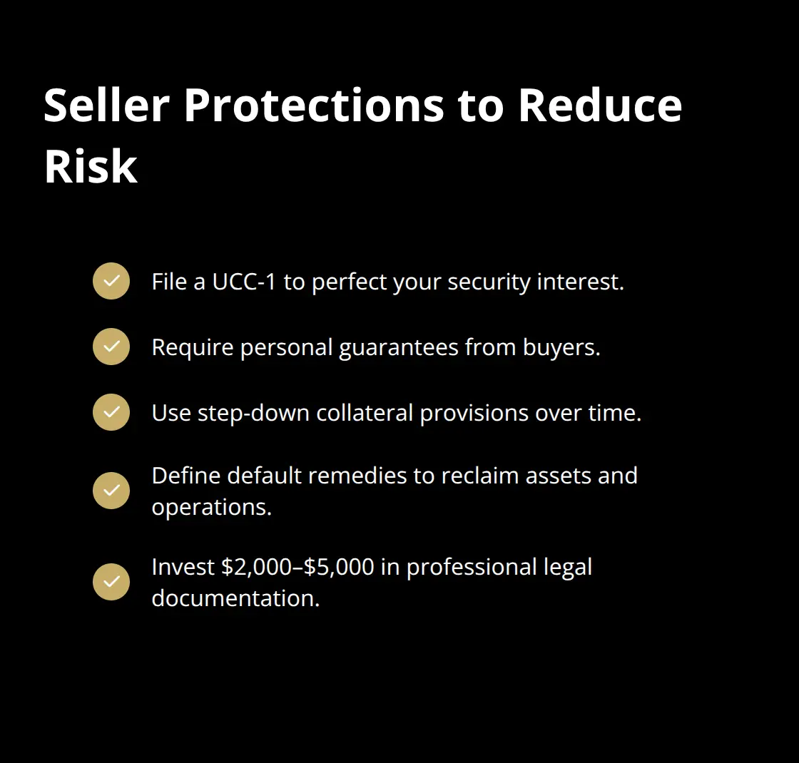 Checklist of key security measures for seller-financed business sales - seller notes
