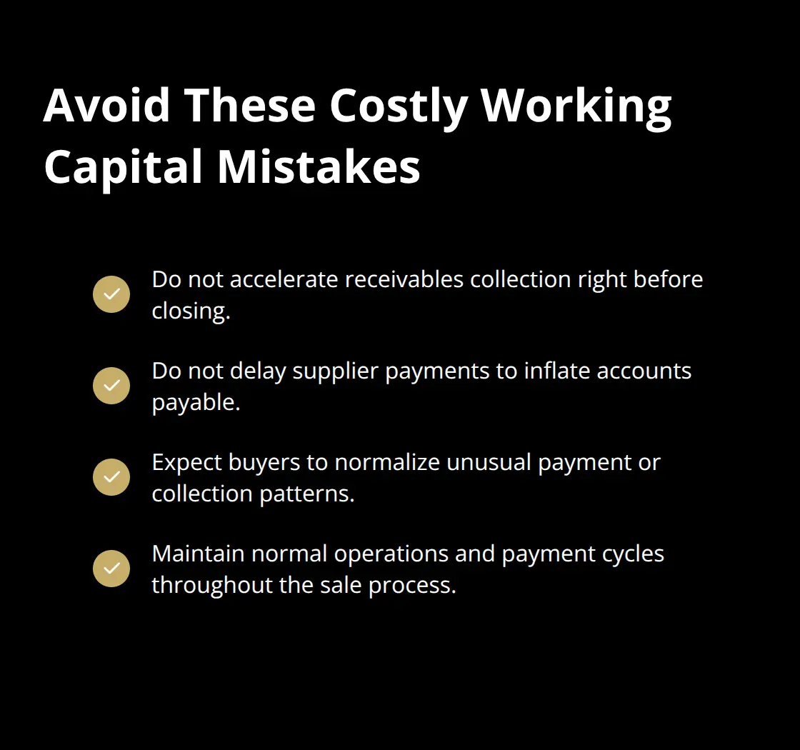 Checklist of seller actions to avoid that can reduce sale proceeds at closing